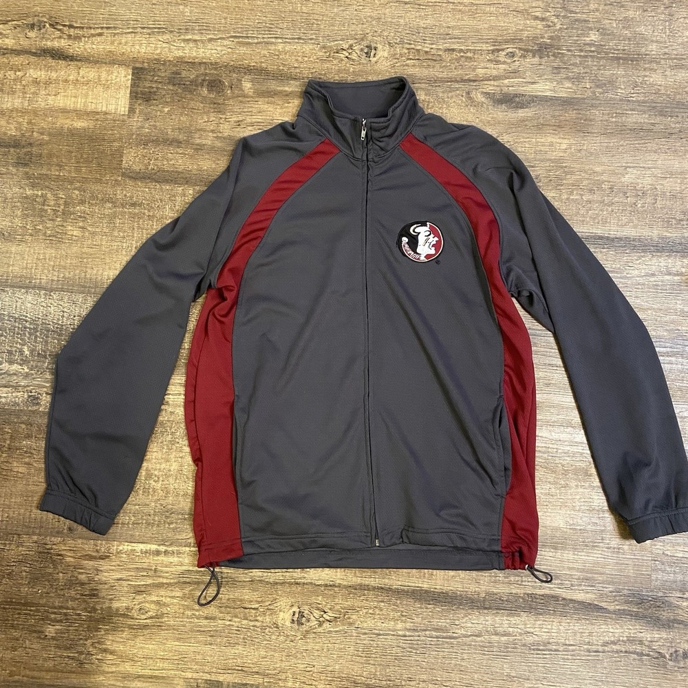 Florida State Seminoles Full Zip Windbreaker Jacket Size M Black Rivalry Threads